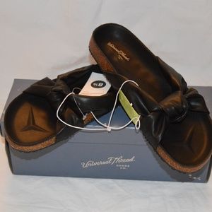 Women's Junie Knotted Footbed Sandals Black Size 7